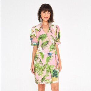 Farm Rio Bahia tropical floral wrap dress, size XS